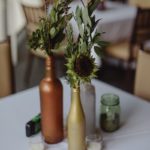 61 Fall-Seasonal-Wedding-Flowers-In-Copper-Gold-Pewter-Bottles