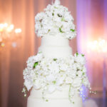43 Luxury Wedding Cake Table Flower Skirt White Phaleanopsis Orchids Hydra Peonies Garden Roses