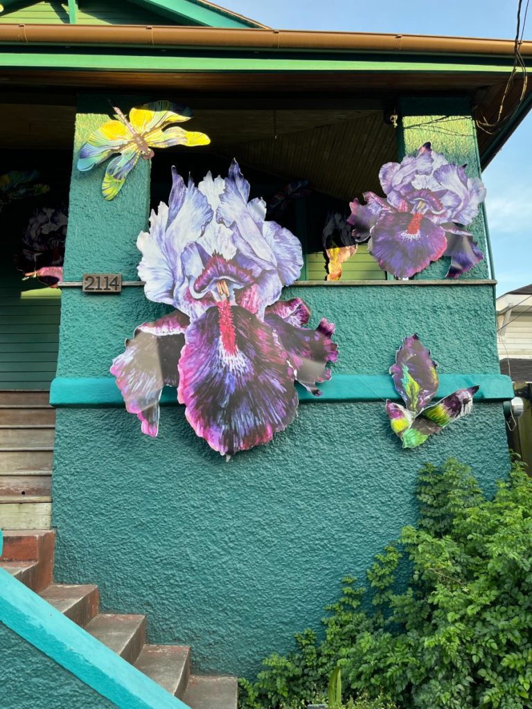 Iris & Dragonfly Water Proof Mardi Gras House Float Decor Flowers