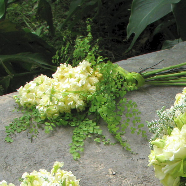 Delicate Fresh Green & Yellow Fragrant Spring Flower Maids Bouquets With Maiden Hair Fern