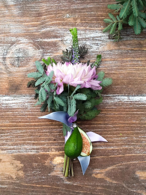 Garden Style Fig Dahlia Purple Acacia Wedding Boutonniere High Contrast 866kb Opt Garden Style Fig Dahlia Purple Acacia Wedding Boutonniere High Contrast 866kb Opt