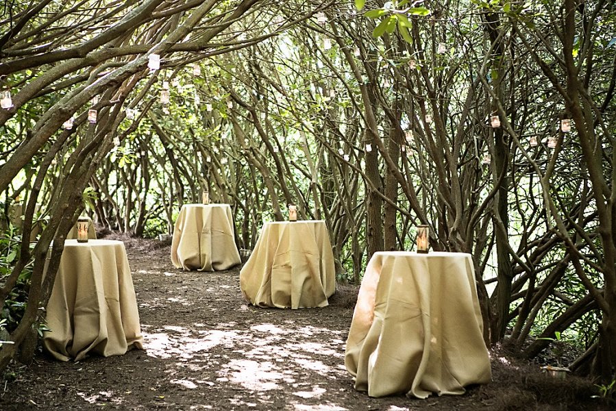 Outdoor Woodland Forest Wedding Reception With Cadlelight Decor Opt