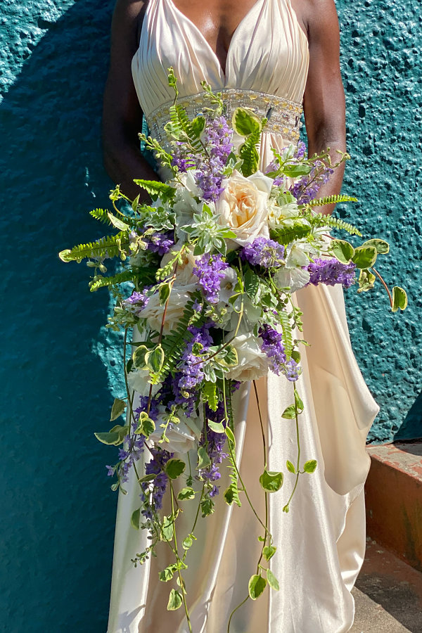 Spring Southern Garden Wedding Bouquet With Mixed Greenery Peach, White & Lavender Tones 00 Img 7209 Edited Crp2 4x6 Opt
