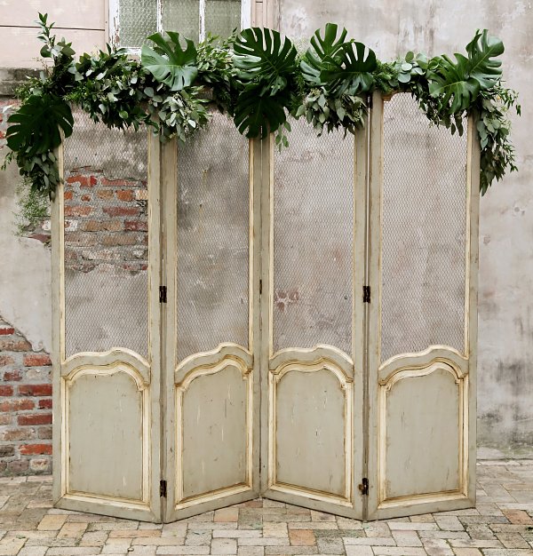 Vintage Door Wedding Ceremony Backdrop With Tropical Greenery Josh Williams Photography 0s0a2128 Crp Sq Ish Opt