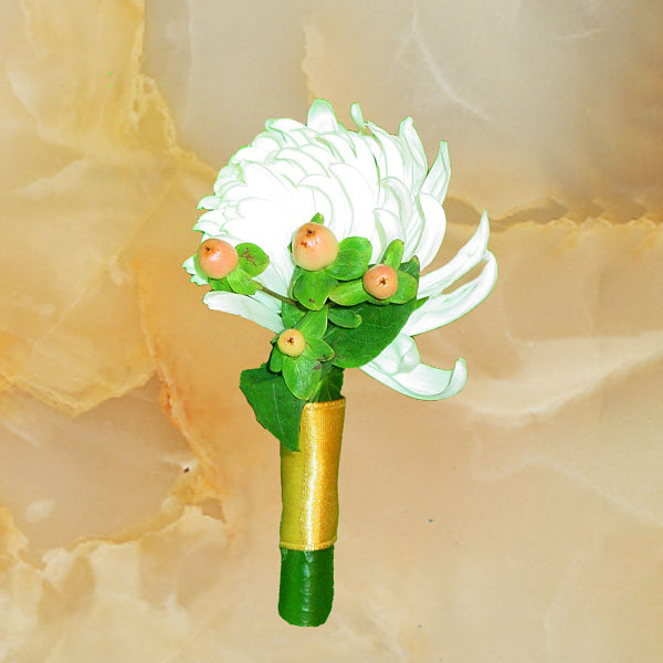 White Football Mum Pin On Flower For Groom Opt 48kb
