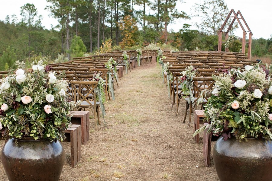 Natural Outdoor Fall Wedding Ceremony Furniture Rental Unique Rustic Mission Style 16ft Wood Arch, Benches, Chairs Custom Made By Urban Earth