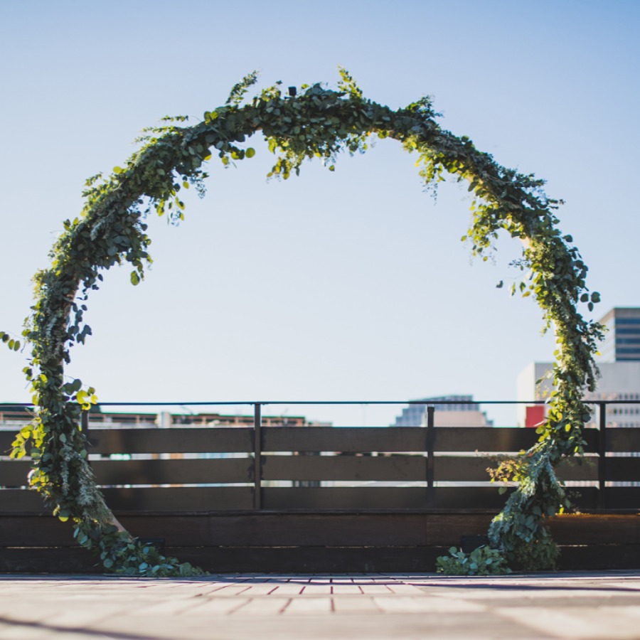 Gold Circle Arch With Greenery