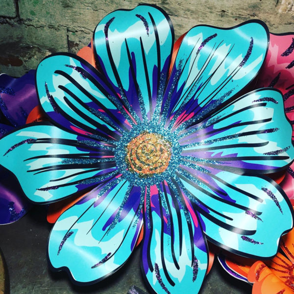Blue Carnival House Float Flower - Urban Earth Studios