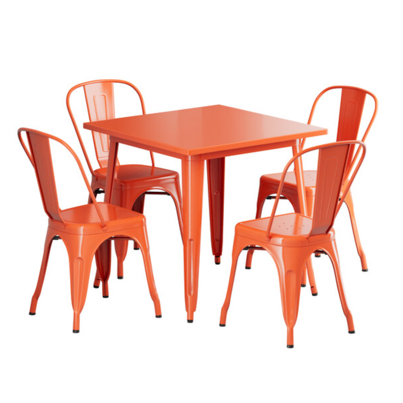 Alloy Square Metal Orange Dining 32 In Square Table And Chair Set Amber Ornage Burnt Orange 2 Edited Alloy Square Metal Orange Dining 32 In Square Table And Chair Set Amber Ornage Burnt Orange 2 Edited