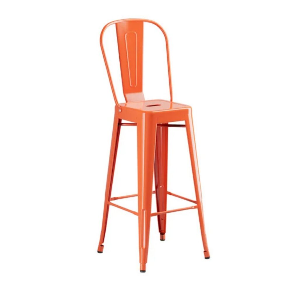 Alloy Vintage Orange Amber Metal Bar Stool Barstool Alloy Vintage Orange Amber Metal Bar Stool Barstool