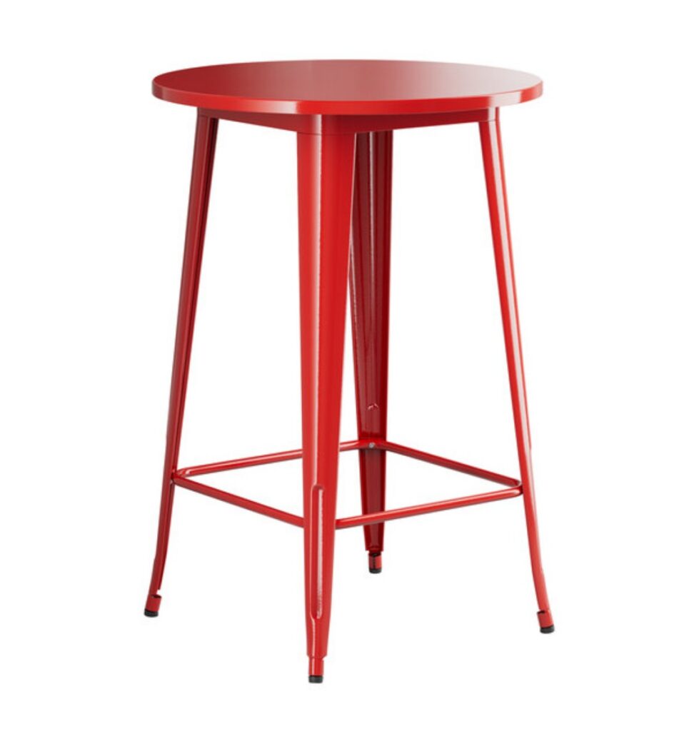 Alloy Vintage Ruby Red 30 In Round Metal Table Leg Alloy Vintage Ruby Red 30 In Round Metal Table Leg