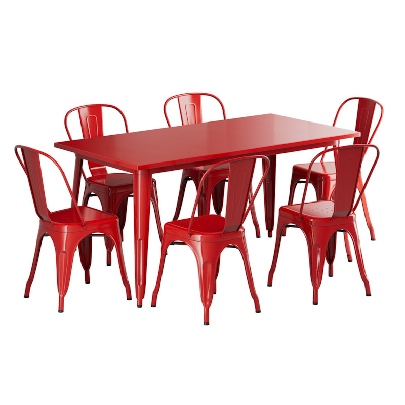 Alloy Vintage Ruby Red Rectangle Metal Dining 63 Inch Table And Chair Set 2 Edited Alloy Vintage Ruby Red Rectangle Metal Dining 63 Inch Table And Chair Set 2 Edited