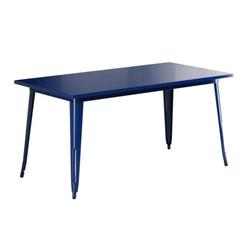 Alloy Vintage Sapphire Blue Rectangle Metal Dining 63 Inch Alloy Vintage Sapphire Blue Rectangle Metal Dining 63 Inch