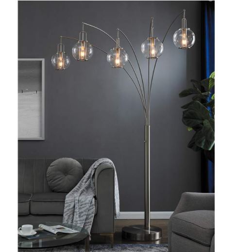 Arc Floor Lamp Brushed Nickel 5 Light Arc Floor Lamp Brushed Nickel 5 Light