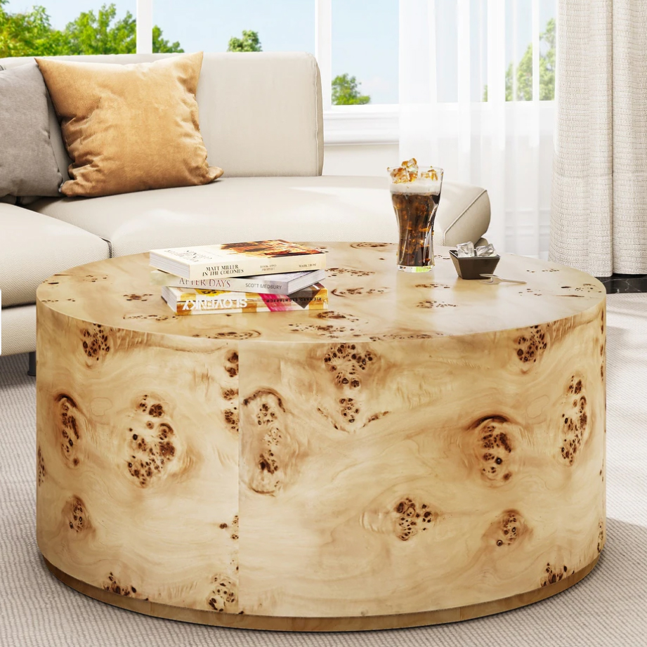 Burl Wood Round Drum Coffee Table 36in 5 Edited Ig Sq Burl Wood Round Drum Coffee Table 36in 5 Edited Ig Sq