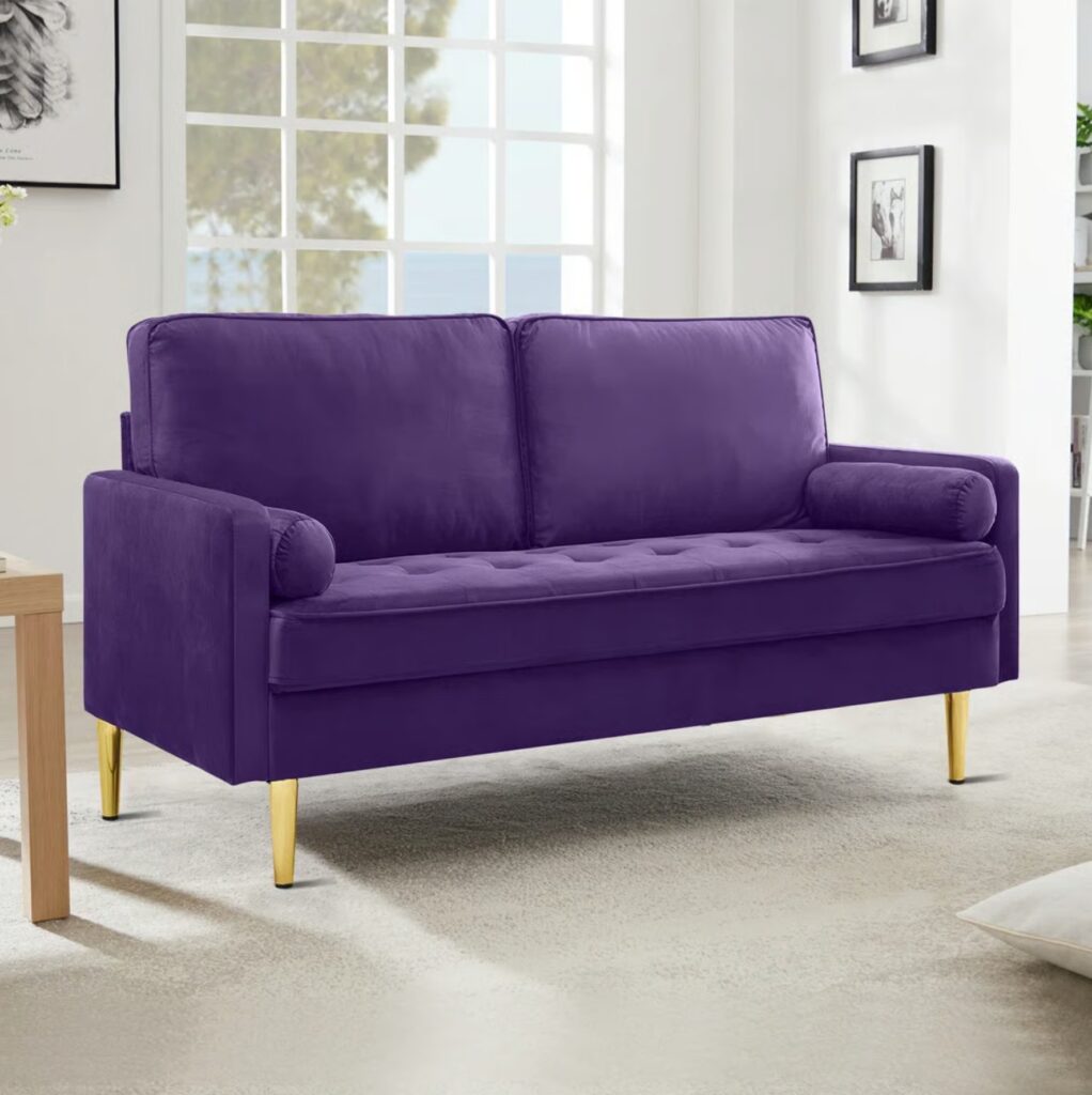 Purple With Gold Legs Mardi Gras Mid Century Sofa Settee Loveseat 7 Jpg Purple With Gold Legs Mardi Gras Mid Century Sofa Settee Loveseat 7 Jpg