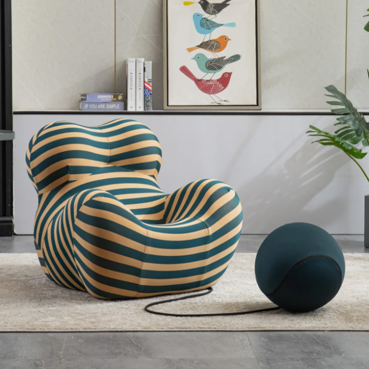 Test Modern Polyester Yellow Stripe Lounge Chair With Ottoman Edited Test Modern Polyester Yellow Stripe Lounge Chair With Ottoman Edited